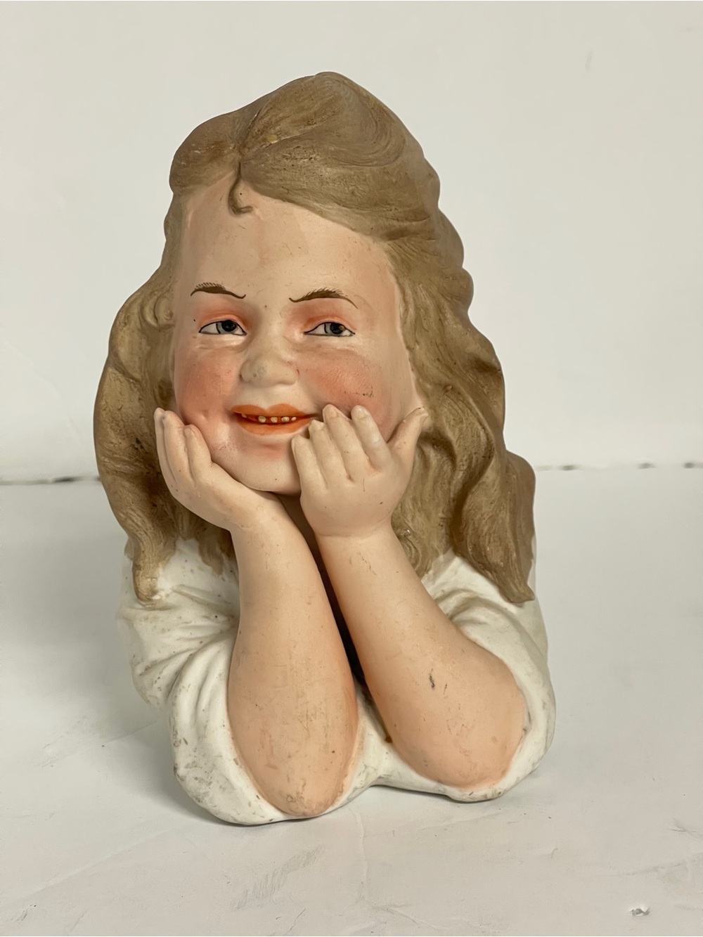 Vintage Gerbruder Hubach Style Hand-painted Porcelain Girl Figurine Decor